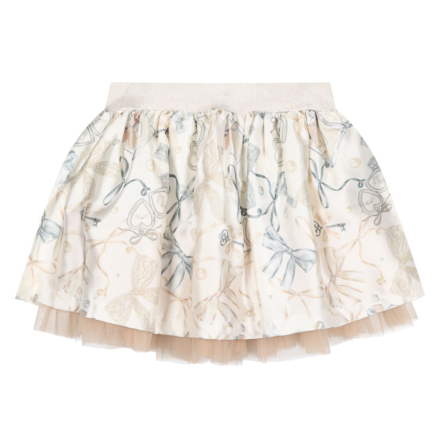 Girls Ivory Heart Skirt Set, 1, hi-res