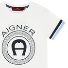 Boys White Logo T-Shirt, 1, hi-res