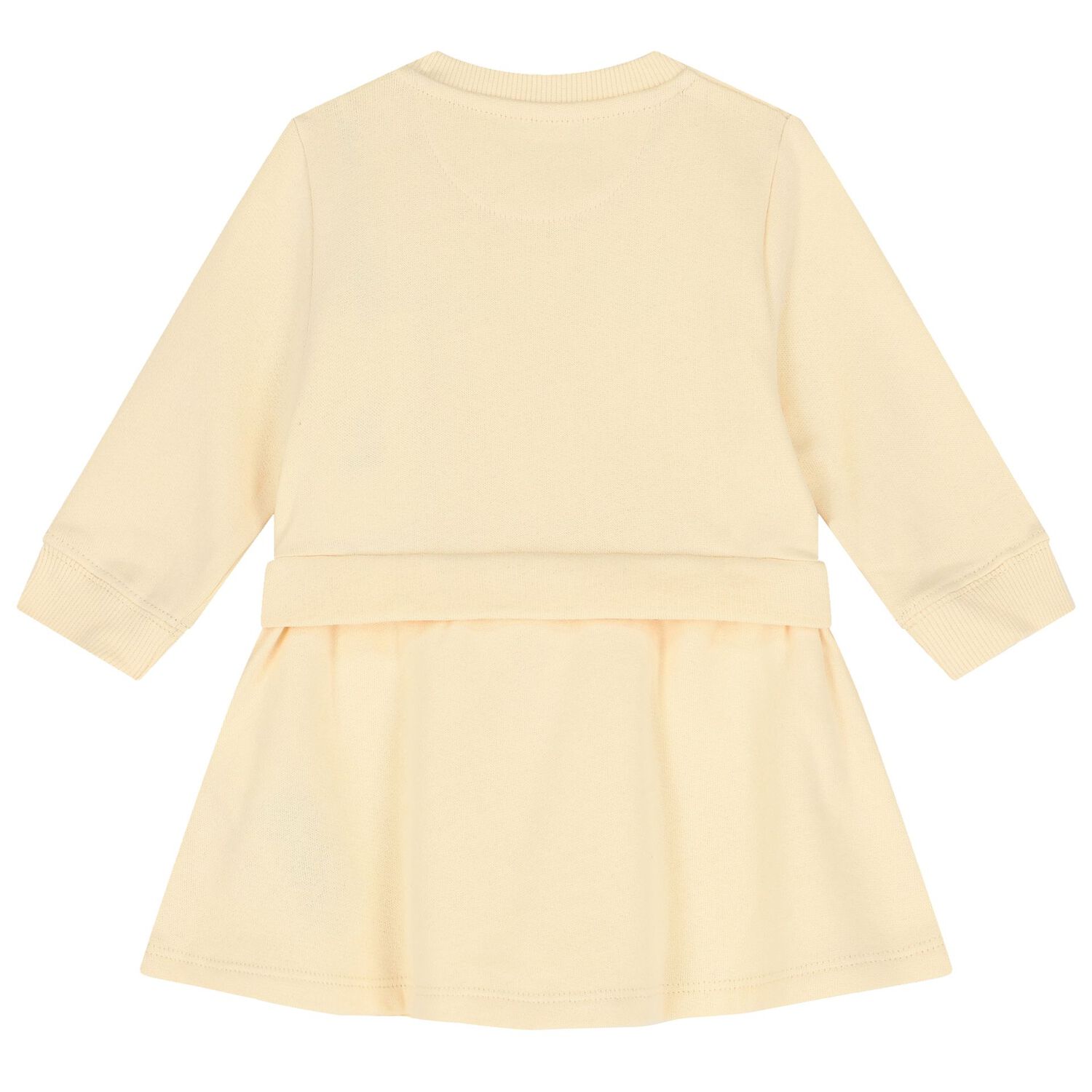 Baby Girls Beige Logo Dress, 1, hi-res