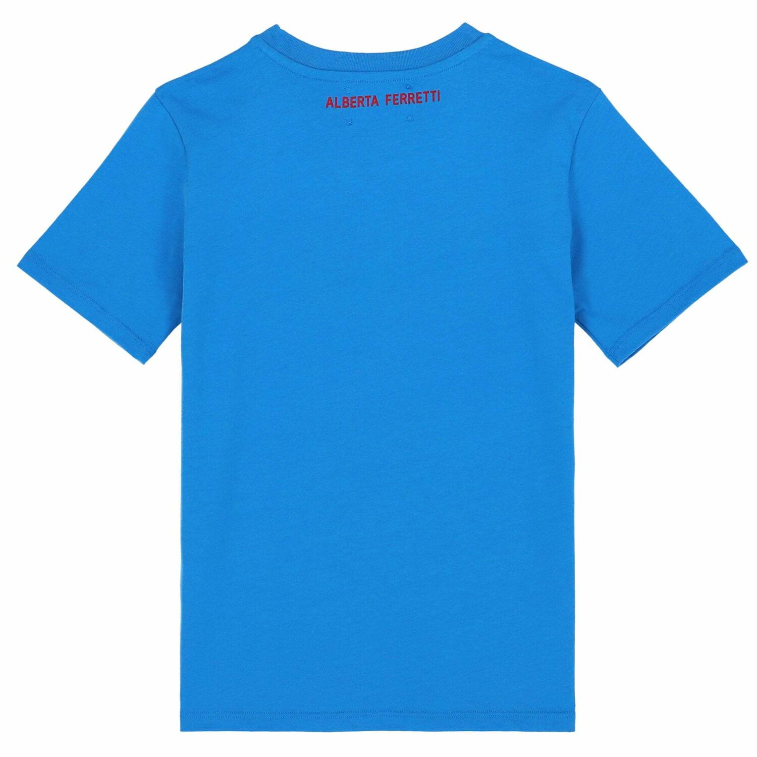 Girls Blue Embroidered Jersey T-Shirt, 1, hi-res