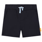 Boys Navy Teddy Shorts, 2, hi-res