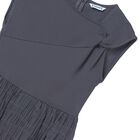 Girls Grey Bubble Hem Dress, 2, hi-res