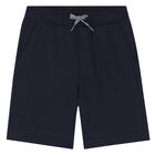 Boys White & Navy Striped Shorts Set, 1, hi-res