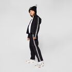 Girls Black Glittery Hooded Zip Up Top, 1, hi-res