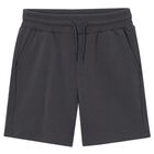 Boys Grey Logo Shorts, 7, hi-res