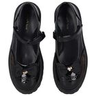 Girls Black Bow Leather Shoes, 1, hi-res