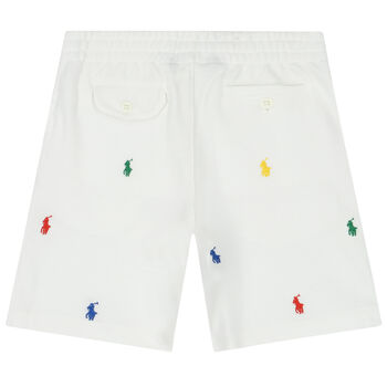 Boys White Logo Shorts