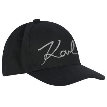Girls Mini Me Black Logo Cap