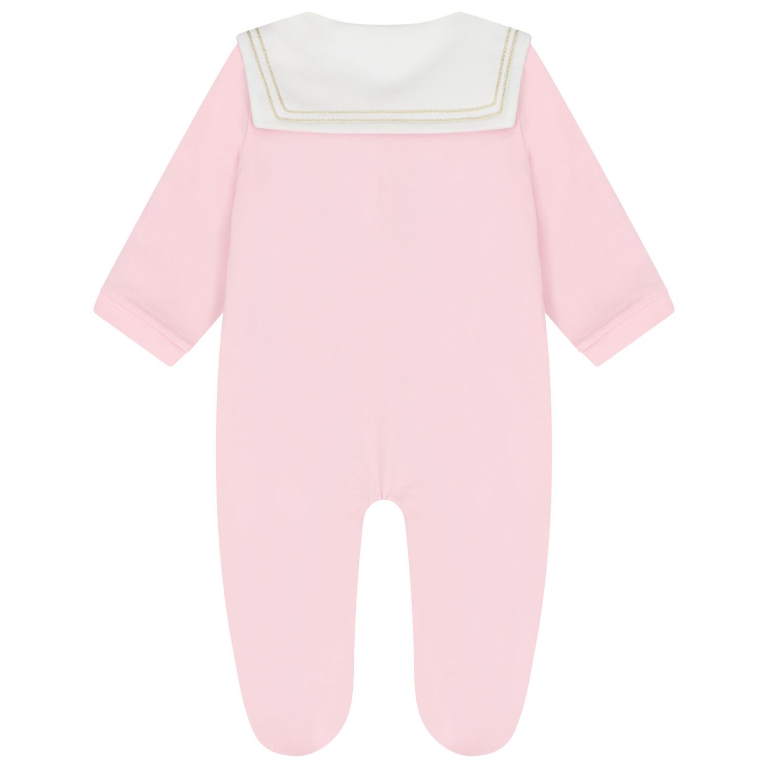 Baby Girls White & Pink Logo Babygrow, 2, hi-res