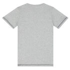 Boys Grey, Navy & Red Logo T-Shirt, 2, hi-res