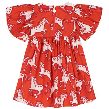 Girls Red Horse Dress