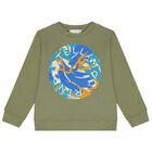 Boys Green Logo Sweatshirt, 1, hi-res
