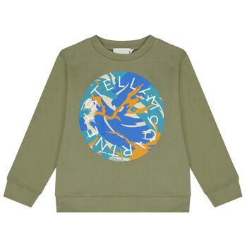 Boys Green Logo Sweatshirt
