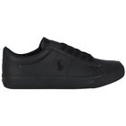 Boys Black Logo Trainers, 1, hi-res
