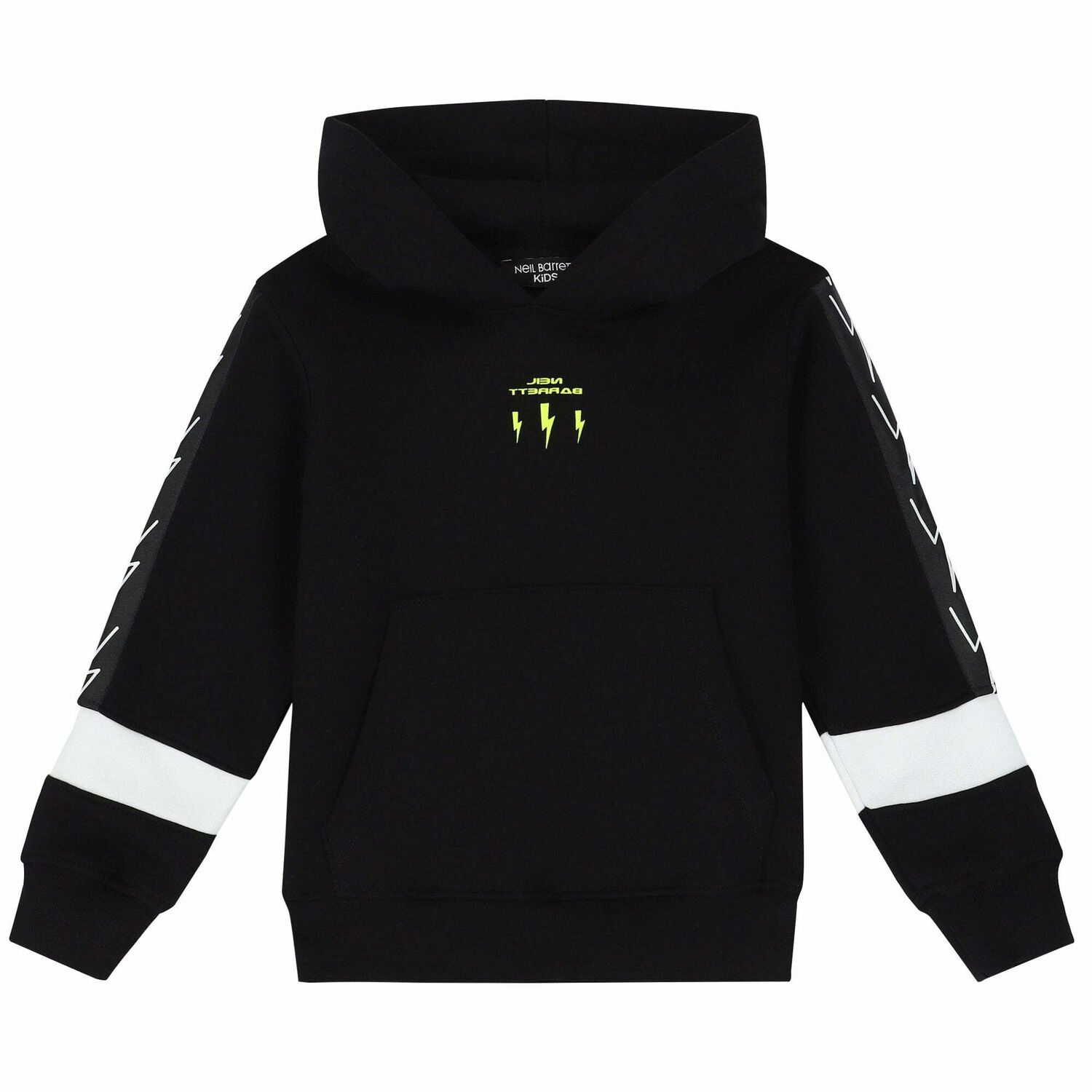Boys Black Logo Hooded Top, 1, hi-res