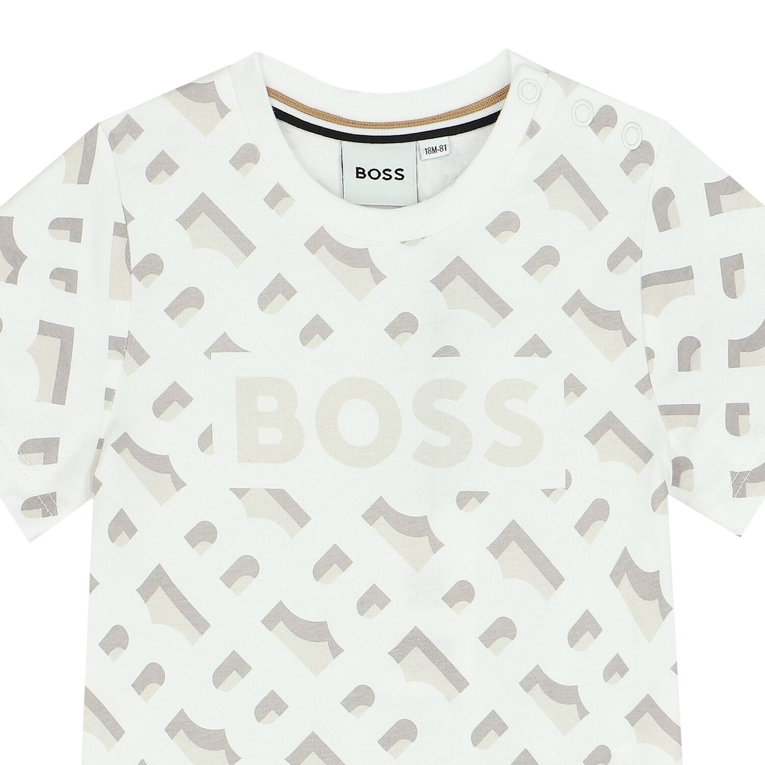 Younger Boys White Logo T-Shirt, 2, hi-res