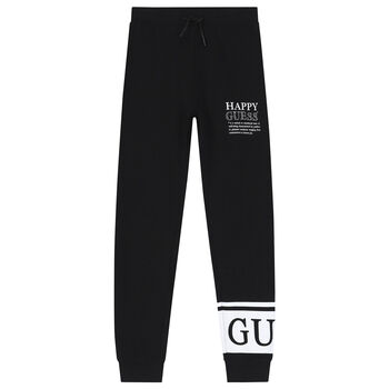 Girls Black Logo Joggers