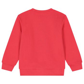Girls Pink Floral Logo Sweatshirt
