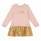 Girls Pink & Beige Geo Map Dress, 2, hi-res