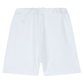 Boys White Cotton Shorts