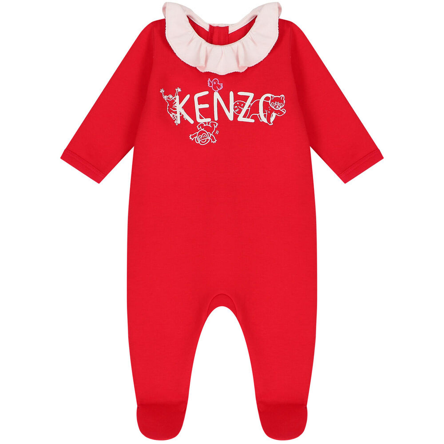 Baby Girls Red Logo Babygrow, 1, hi-res