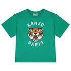 Boys Green Tiger T-Shirt, 1, hi-res