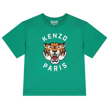 Boys Green Tiger T-Shirt