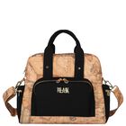 Beige & Black Geo Map Baby Changing Bag, 1, hi-res