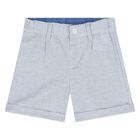 Younger Boys White & Blue Shorts Set, 1, hi-res