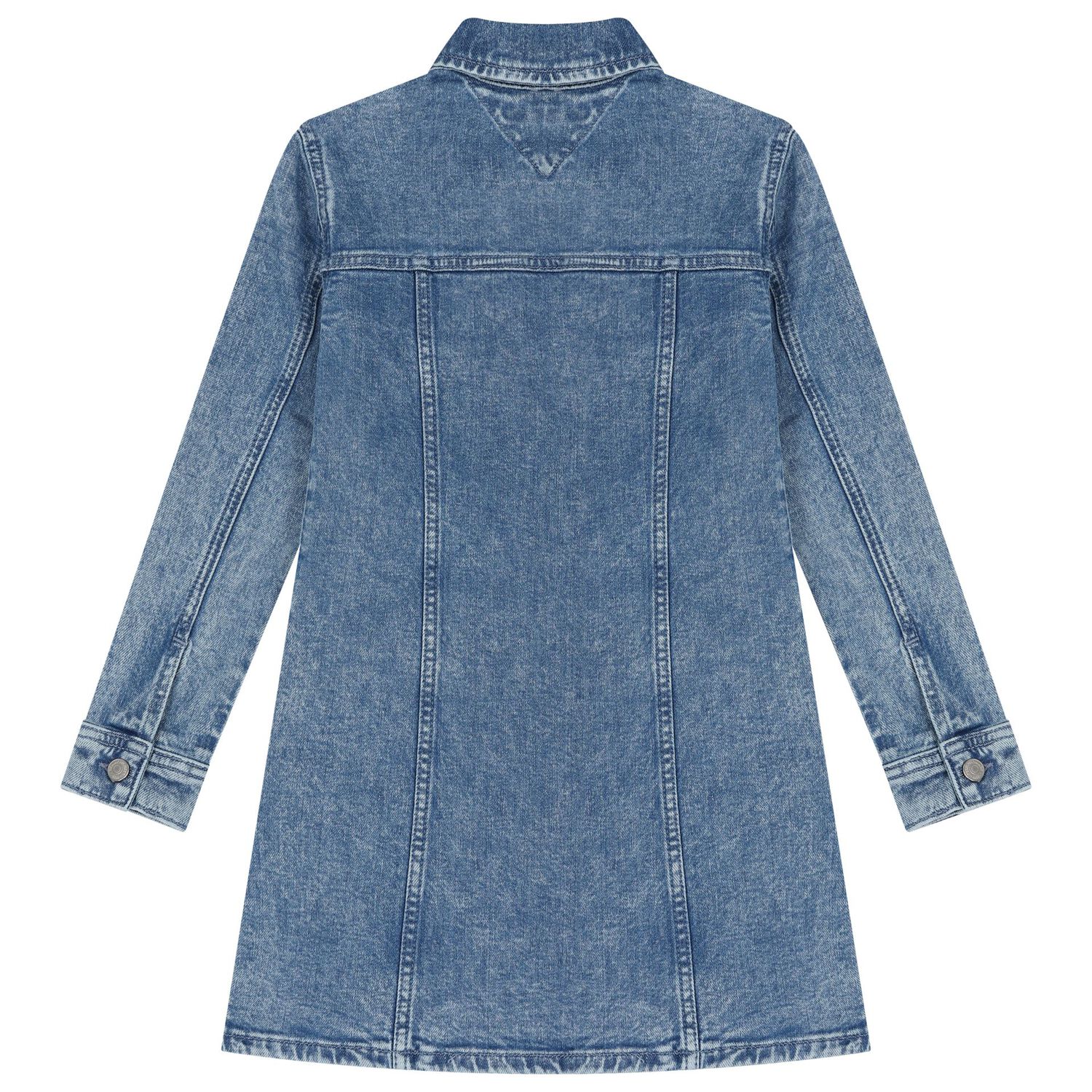 Girls Blue Denim Logo Dress, 1, hi-res image number null