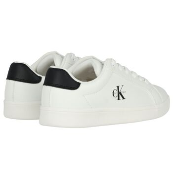 White & Black Logo Trainers