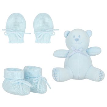 Emile et Rose Baby Boys Blue Mittens & Booties Gift Set, 1 Baby Boys Blue Mittens & Booties Gift Set