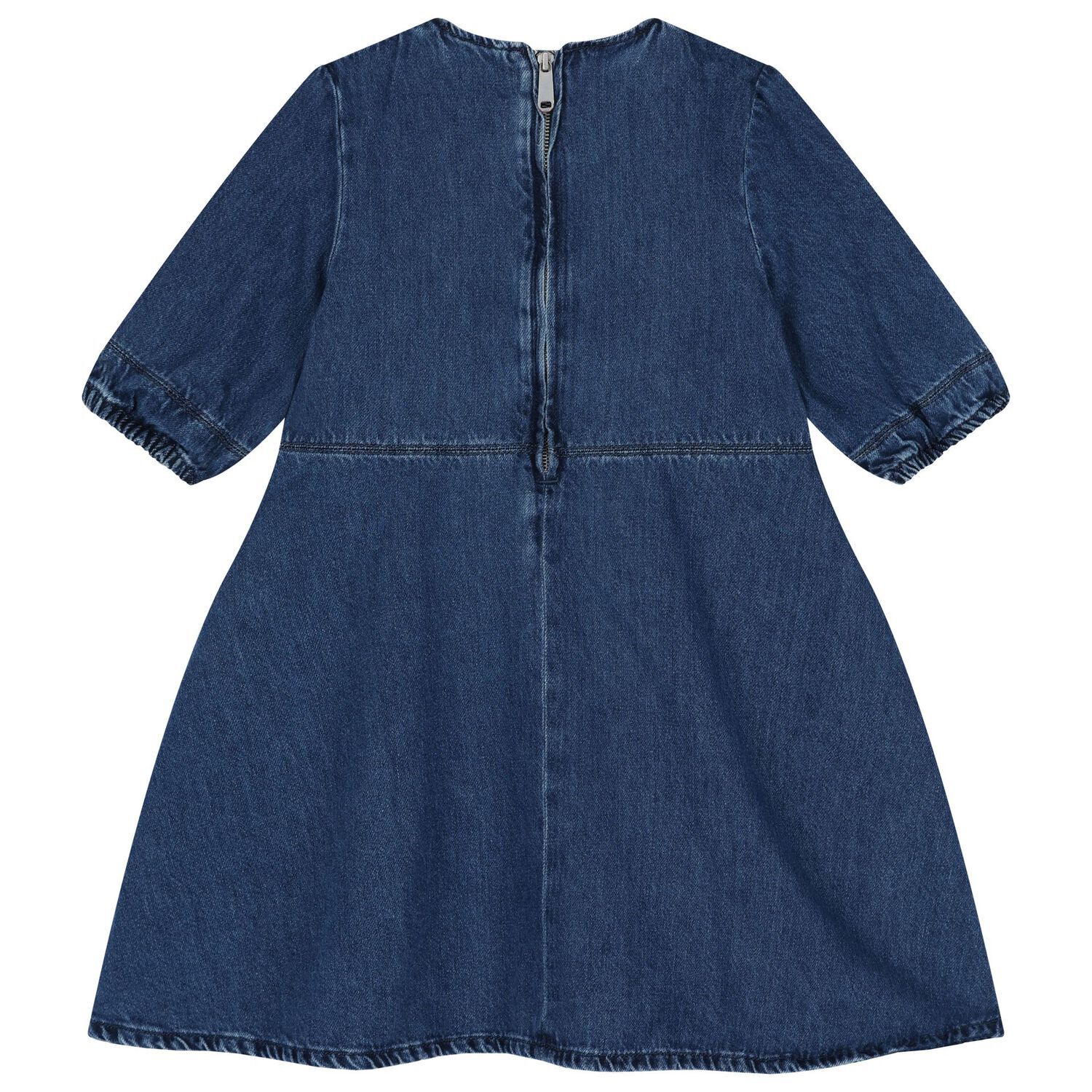 Girls Blue Logo Denim Dress, 1, hi-res