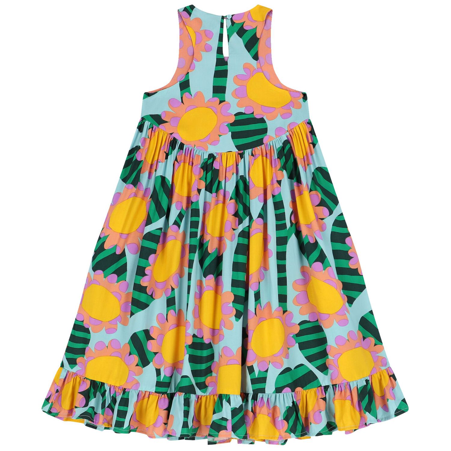 Girls Blue Sunflower Dress, 1, hi-res image number null