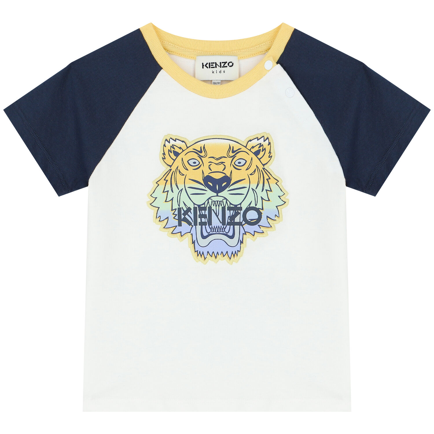 Younger Boys White & Blue Tiger Logo Shorts Set, 1, hi-res