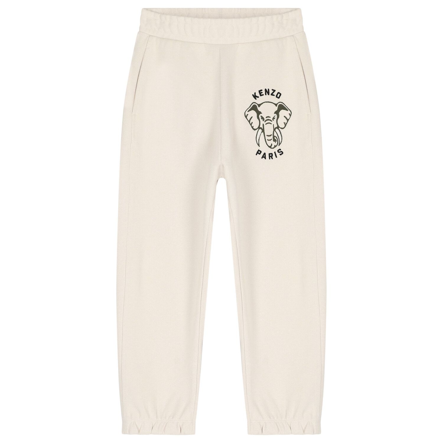 Boys Beige Elephant Logo Tracksuit, 1, hi-res