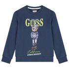 Boys Blue Teddy Bear Logo Sweatshirt, 2, hi-res