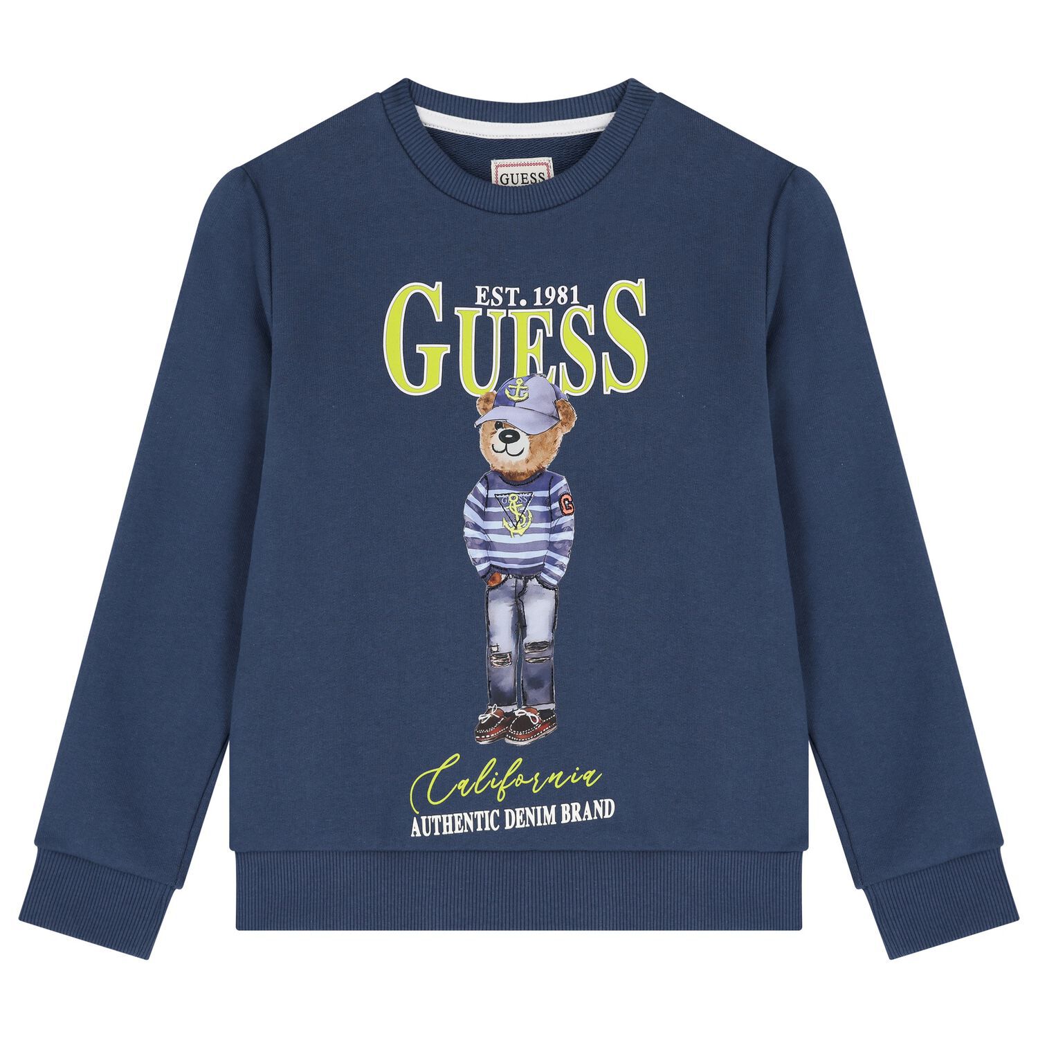 Boys Blue Teddy Bear Logo Sweatshirt, 2, hi-res image number null