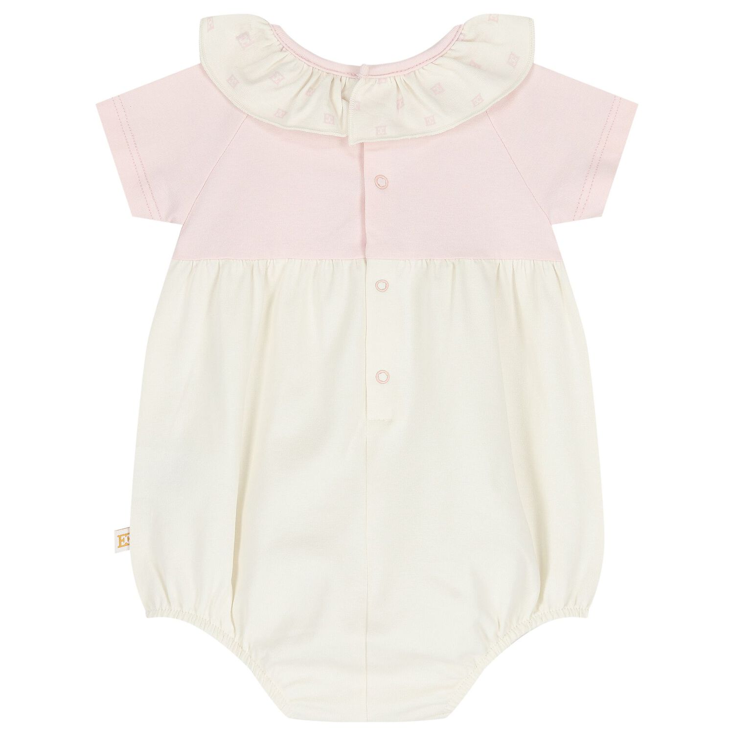 Baby Girls Pink & Ivory Logo Bodysuit, 1, hi-res