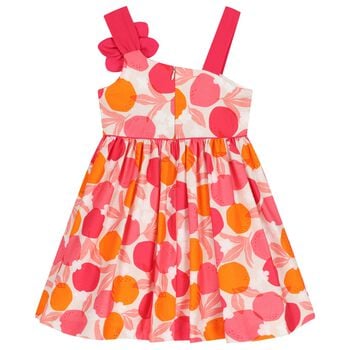 Girls Pink & Orange Flower Dress