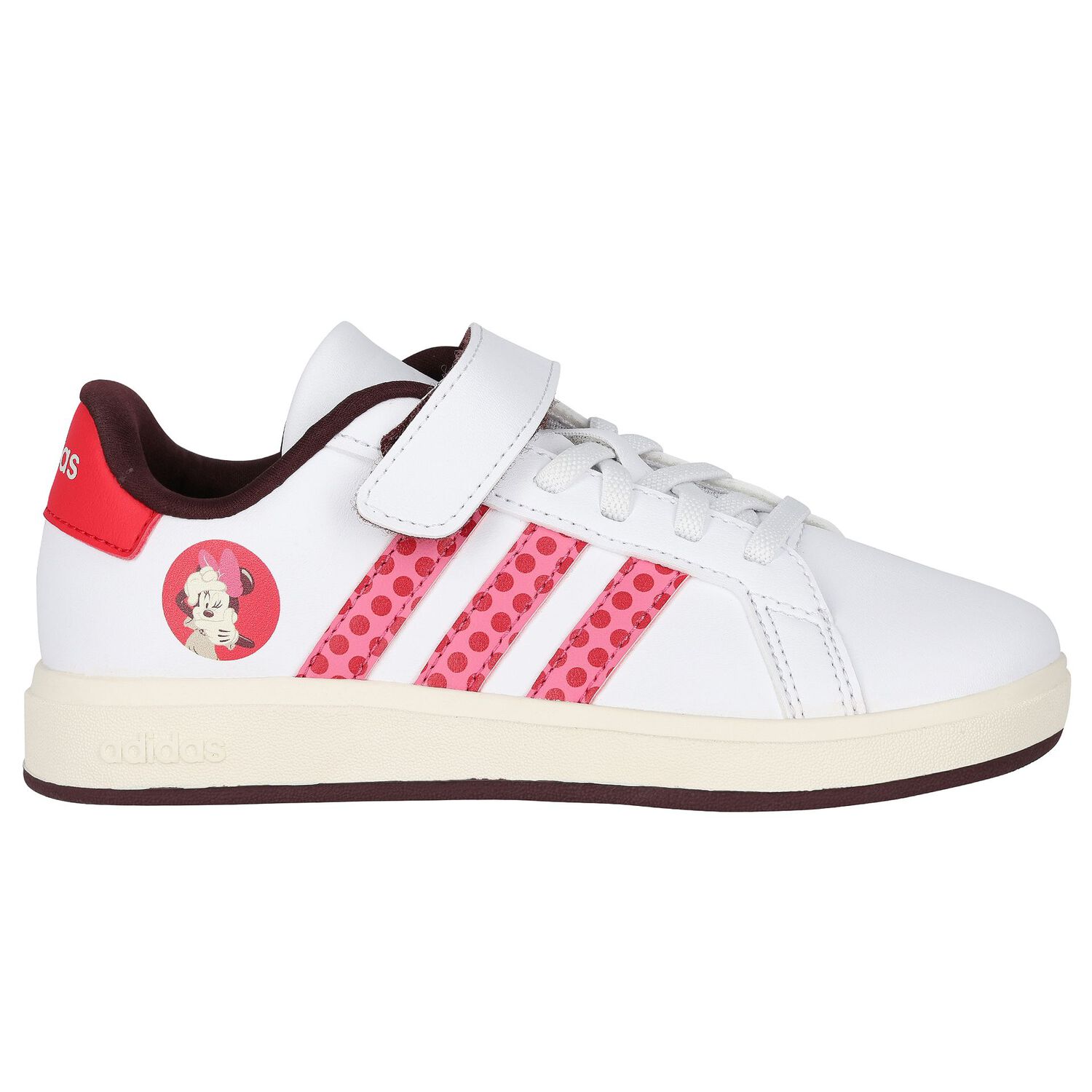 Girls White & Pink Grand Court Minnie Trainers, 1, hi-res image number null