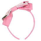Girls Pink Bow Headband, 1, hi-res