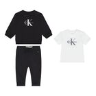 Baby Boys Blue & White 3-Piece Tracksuit Gift Set, 1, hi-res