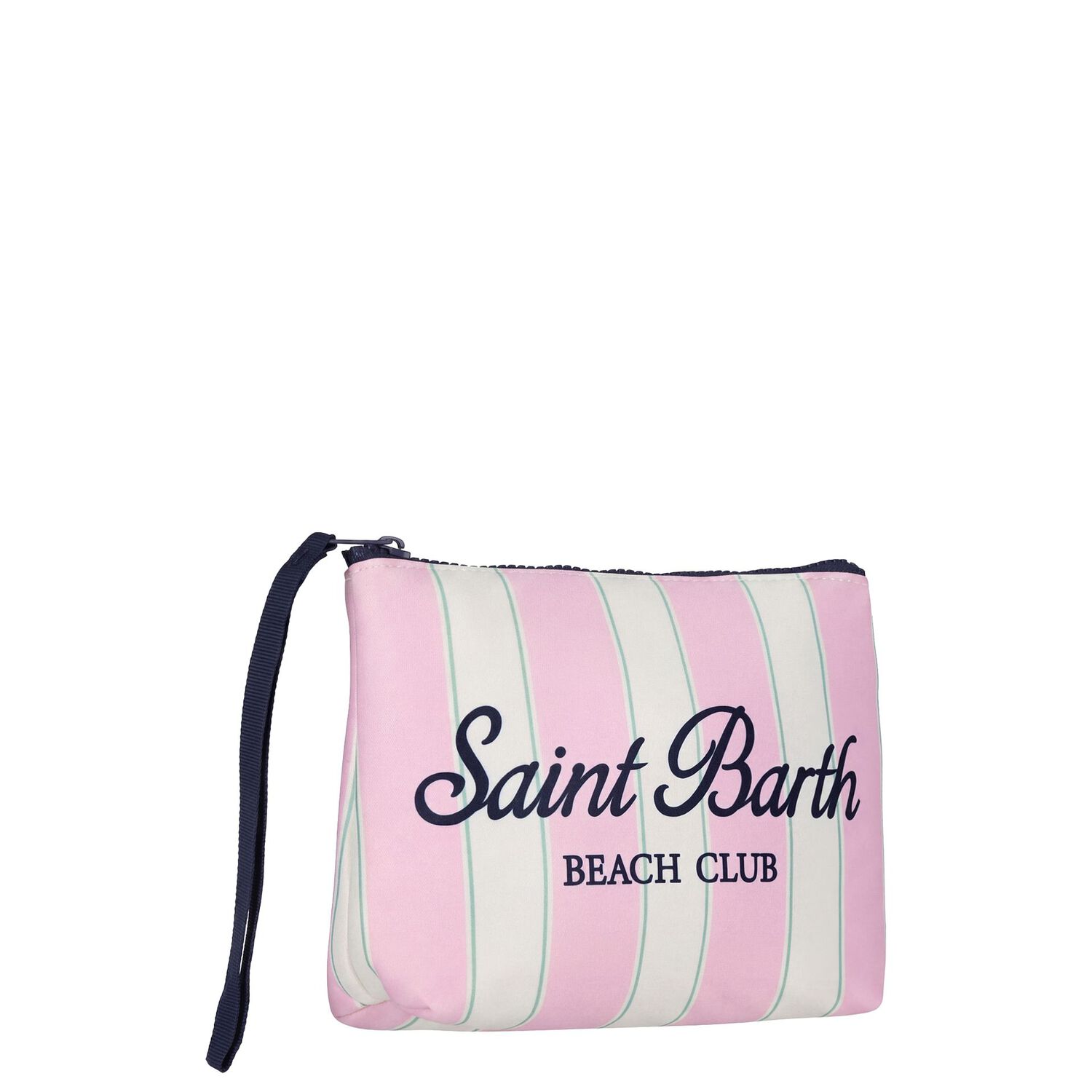 Girls Ivory & Pink Striped Aline Logo Pouch ( 15cm ), 1, hi-res
