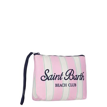 Girls Ivory & Pink Striped Aline Logo Pouch ( 15cm )