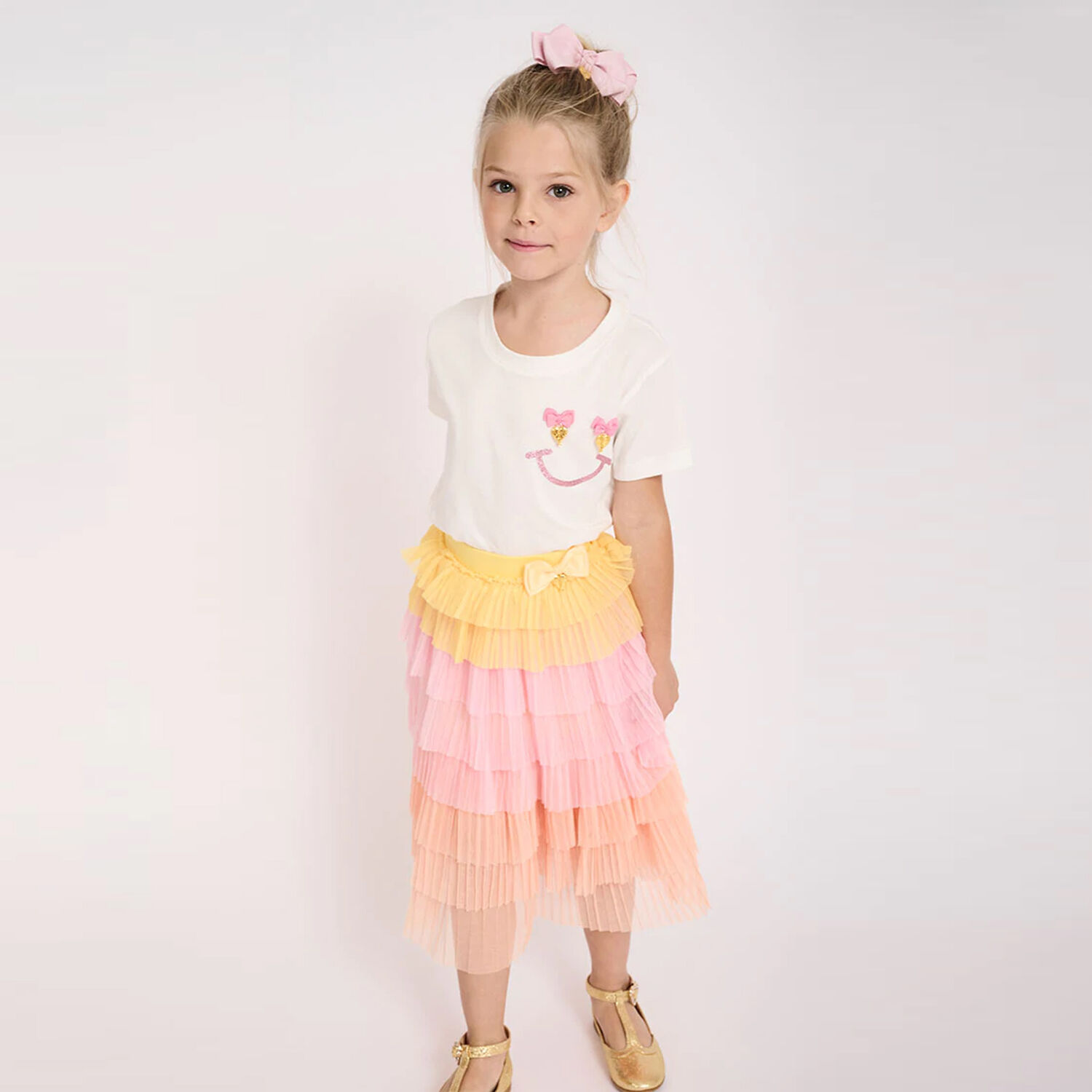Girls Pink Tulle Maxi Skirt, 1, hi-res image number null