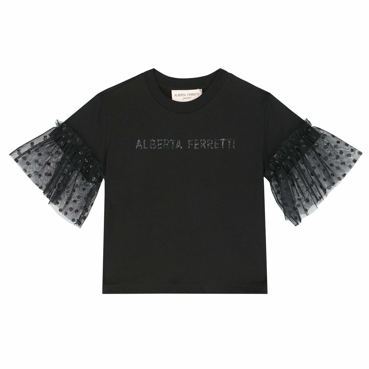 Girls Black Logo T-Shirt, 1, hi-res image number null