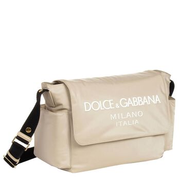 Beige & White Logo Baby Changing Bag