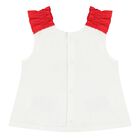 Baby Girls White & Red Swimsuit Set with Hat, 1, hi-res