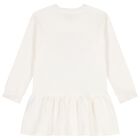 Girls White Logo Dress, 1, hi-res